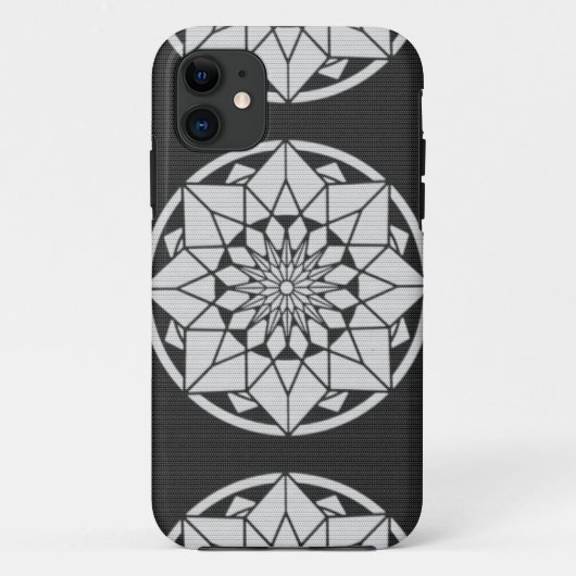スターマンダラ編み物ブラック&ホワイト Case-Mate iPhoneケース (裏面)