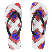 スターマン文字(イメージ赤、黒、青のフリップフロット) ビーチサンダル (フットベッド)