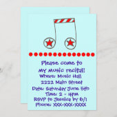スターミュージカルノートミュージックリサイタル招待状 招待状 (正面/裏面)