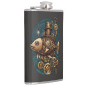 スタームパンクフィッシュヴィンテージレトロスタイル フラスク (右)