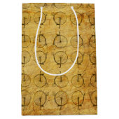 スタームパンクペニーパターン（の模様が）あるファーシング ミディアムペーパーバッグ (正面)