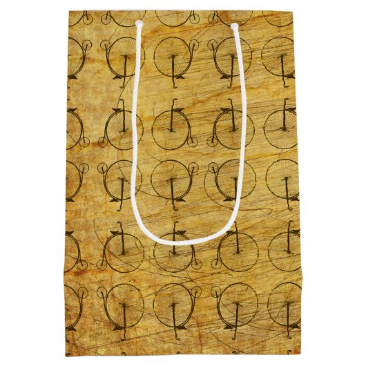 スタームパンクペニーパターン（の模様が）あるファーシング ミディアムペーパーバッグ (裏面)