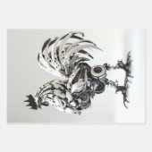 スタームパンク白黒ロスターズデコップページ ラッピングペーパーシート (正面)