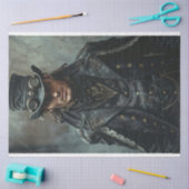 スタームパンク紳士の黒いデコパージュ 薄葉紙 (クラフト)