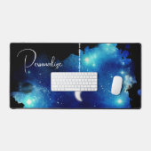 スタームーンナイトスカイ天銀河系ブラックブルー デスクマット (キーボード&マウス)