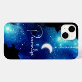 スタームーンナイトスカイ天銀河系ブラックブルー Case-Mate iPhoneケース (裏面 (横))