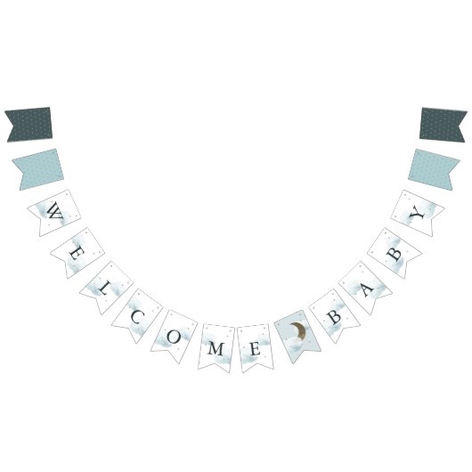 スタームーン&クラウドウェルカムベビーバンティングフラグ バンティングフラッグ (全)