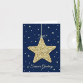 スターモダンオーナメントのクリスマスフォト シーズンカード (正面)