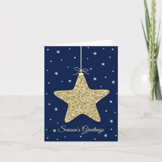 スターモダンオーナメントのクリスマスフォト シーズンカード (正面)