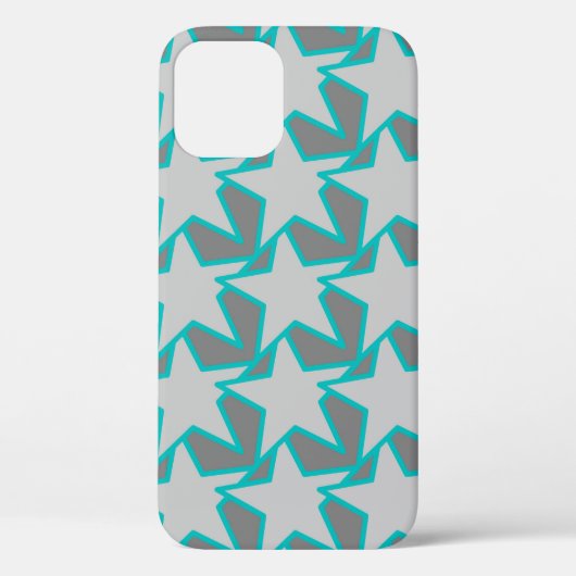 スターモダンジオメトリック、グレー、ターコイズ Case-Mate iPhoneケース (裏面)