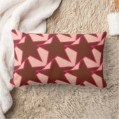 スターモダンジオメトリック – チョコレートと桃 ランバークッション (ブランケット)