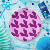 スターモダンジオメトリック – ピンクとアメジスト紫 ペーパープレート (パーティー)