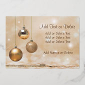 スターモダンスエレガントはメリークリスマスグリーンを脚本 箔シーズンカード (裏面)