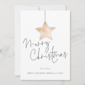 スターモダンスクリプトメリークリスマス シーズンカード (正面)