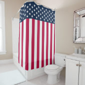 スターモダンズとストライプ米国国旗 シャワーカーテン (インサイチュ)