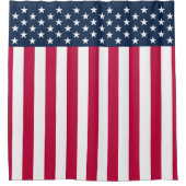 スターモダンズとストライプ米国国旗 シャワーカーテン (正面)