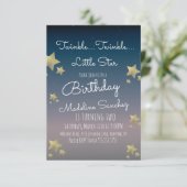 スターモダンズバースデーパーティーグラデーションスカイ 招待状 (スタンド正面)