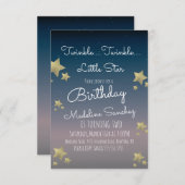 スターモダンズバースデーパーティーグラデーションスカイ 招待状 (正面/裏面)