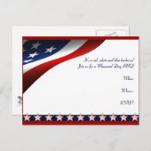 スターモダンズ&ストライプフォーエバーフラグメモリアルデー ポストカード (正面/裏面)