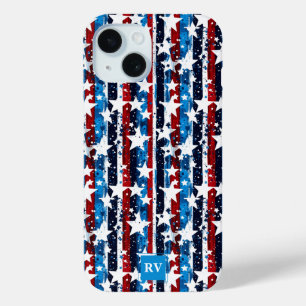 スターモダンズ&ストライプモノグラムUSA iPhone 15ケース