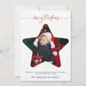 スターモダンフォトメリークリスマスホリデー 招待状 (正面)
