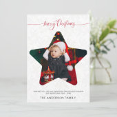 スターモダンフォトメリークリスマスホリデー 招待状 (スタンド正面)