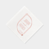 スターモダンフレパーソナライズされたーム名と日付結婚の 箔ナプキン (右)