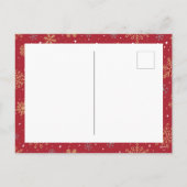 スターモダンリークリスマスツリーと4家族の写真 シーズンポストカード (裏面)