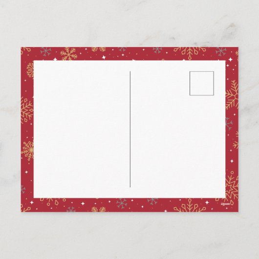 スターモダンリークリスマスツリーと4家族の写真 シーズンポストカード (裏面)