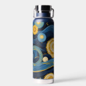 スターモダンリーナイトヒマワリパーソナライズされた名 ウォーターボトル (背面)