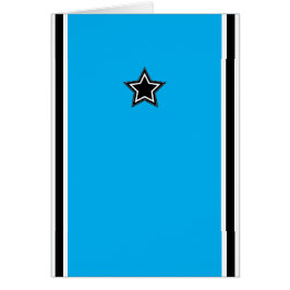 スターモダン&ストライプグリーティングカード – 青