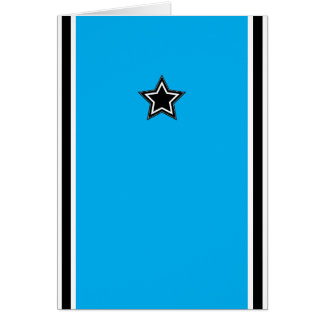 スターモダン&ストライプグリーティングカード – 青