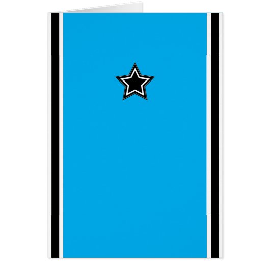 スターモダン&ストライプグリーティングカード – 青 (正面)