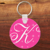 スターモノグラムのデザイン付ききらめくキーチェーン キーホルダー (正面)