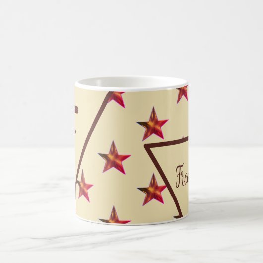 スターモノグラムレッドタンキープサケファミリーイニシャル コーヒーマグカップ (中央)