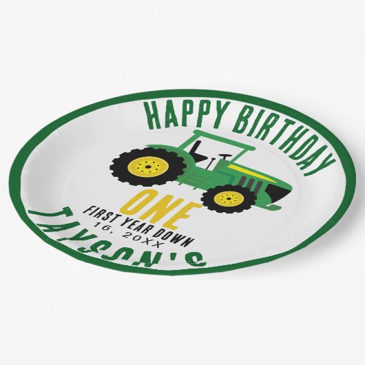 スターユアトラクター1st誕生日 | ファームテーマ ペーパープレート (アングル)