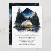 スターライトアドベンチャーベビーシャワーのテント 招待状 (正面/裏面)