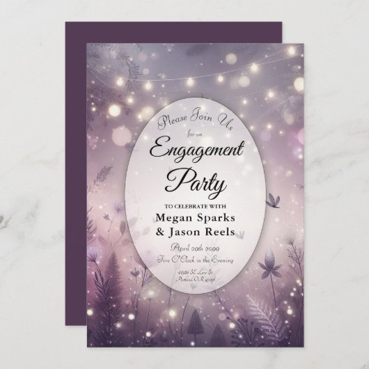 スターライトエンチャントイン開花婚約パーティ 招待状 (正面/裏面)