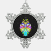 スターライトオウズク スノーフレークピューターオーナメント (正面)