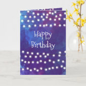 スターライトオンコバルトブルー誕生日カード カード (黄色い花)