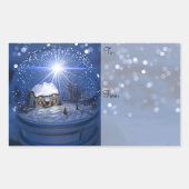 スターライトグローブクリスマスギフトラベル 長方形シール (正面)