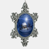 スターライトグローブクリスマス装飾品 スノーフレークピューターオーナメント (左)