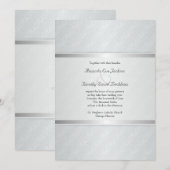 スターライトシルバー フレア モノグラム エレガント ウェディング 招待状 (正面/裏面)