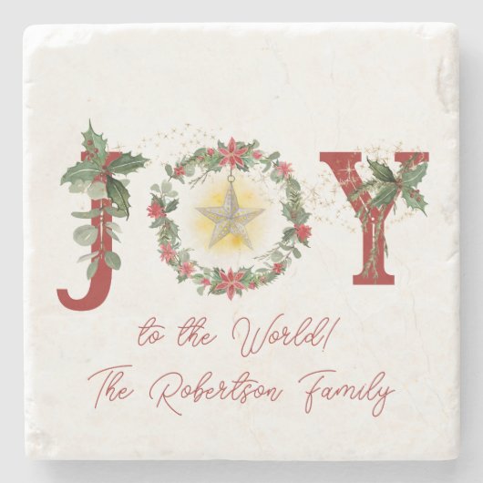 スターライトジョイへ世界クリスマスリースホリー ストーンコースター (正面)