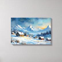 スターライトスカイの下のアルパインウィンタービレッジ