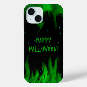 スターライトスカイの緑の炎 iPhone 15ケース