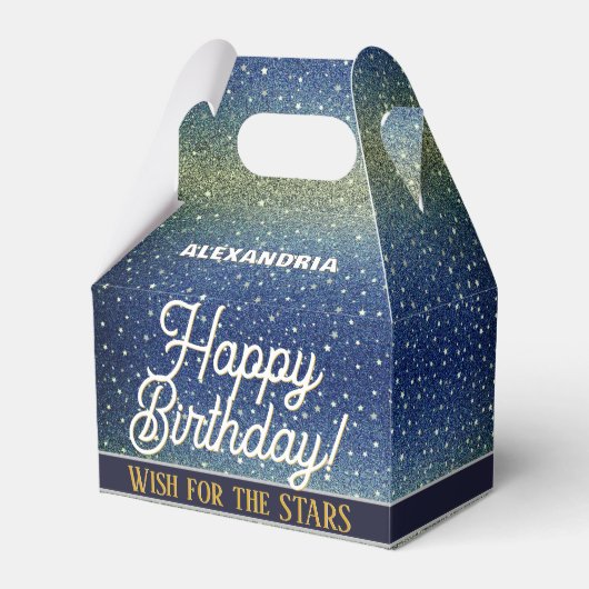 スターライトスカイデニムブルーハッピーバースデーパーティー フェイバーボックス (正面サイド)