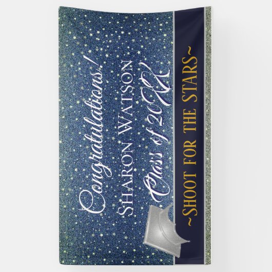 スターライトスカイデニムブルー卒業パーティー 横断幕 (縦)