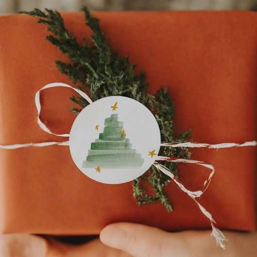 スターライトツリーホリデーステッカー ラウンドシール