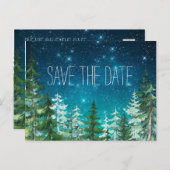 スターライトナイトフォレストの結婚式の日付を保存 案内ポストカード (正面/裏面)